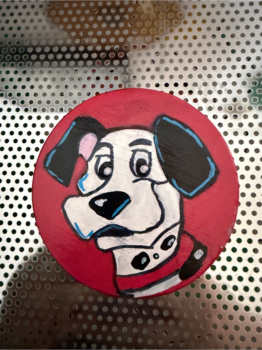 Custom hand painted Disney dog Pongo coaster